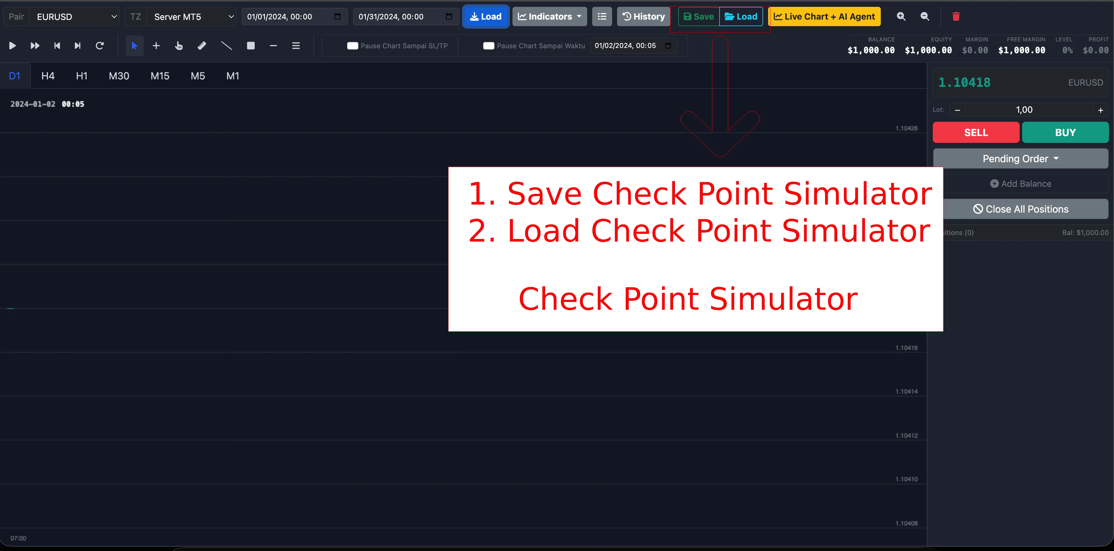 Check Point Simulator Metasimlive – simpan dan ulang titik simulasi